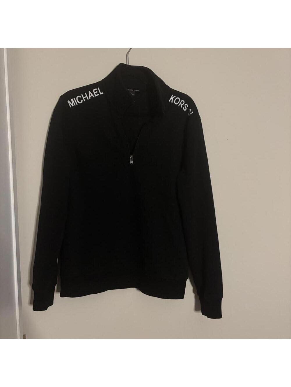 Michael Kors Black Quarter Zip Long Sleeve Pullover Sweater